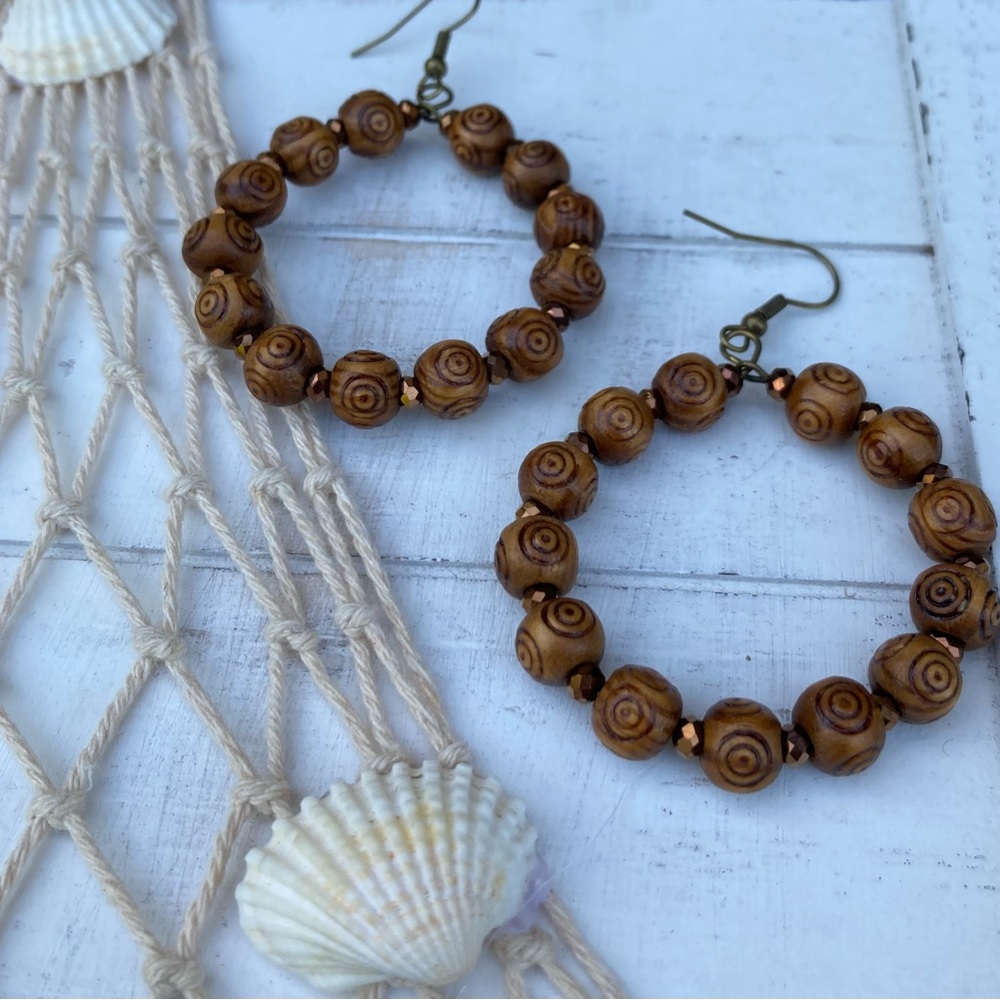 Rustic earrings brown ✨